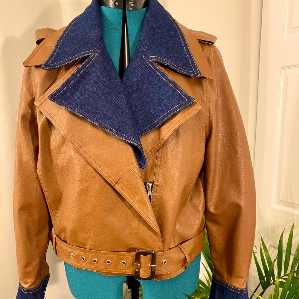 Nasty Gal Faux Tan Leather Jacket
